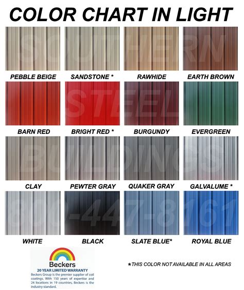 metal siding and roof house colors|metal building colors chart.